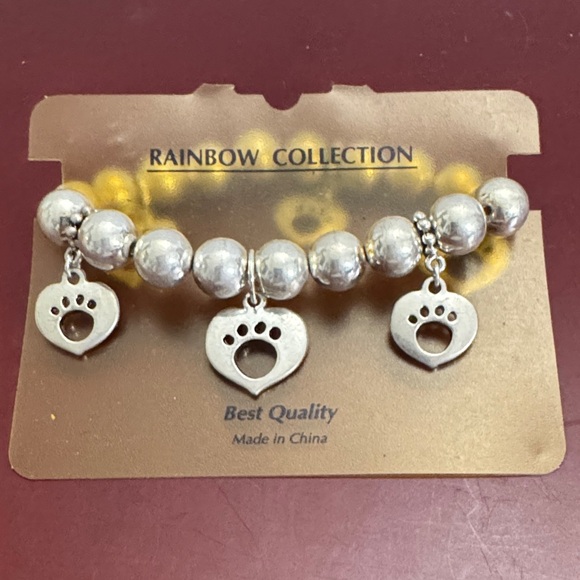 Rainbow collection Jewelry - Costume, jewelry Silver tone Heart Paw Charm Bracelet